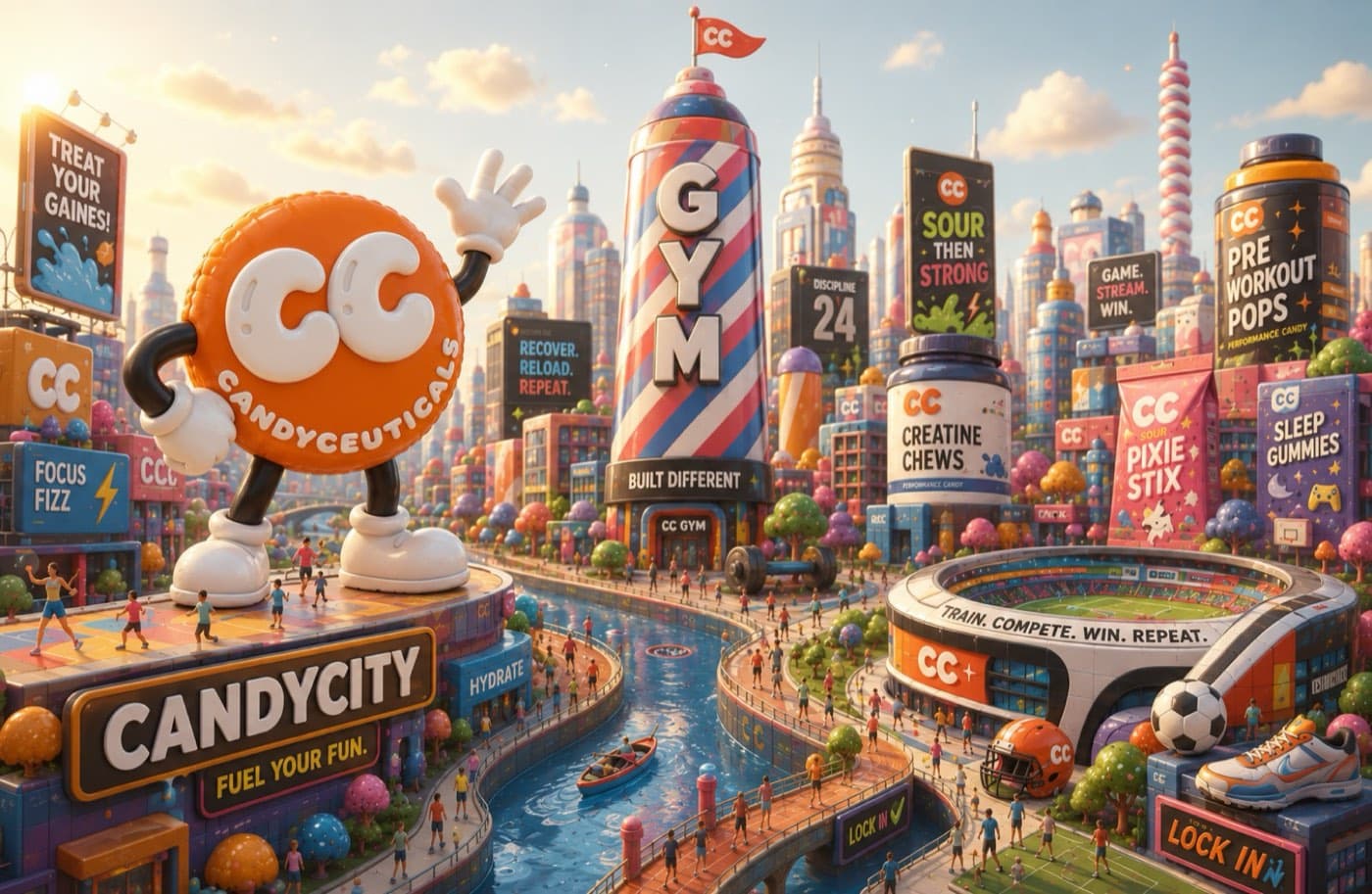 CANDYCITY: the CandyCeuticals brand world render.